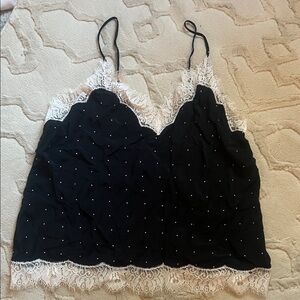 Victoria's Secret Black and White Lace Cami